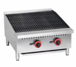 Empire 2 Burner Gas Countertop Chargrill Charbroiler 600mm Wide - EMP-RFS-24-R-OZ