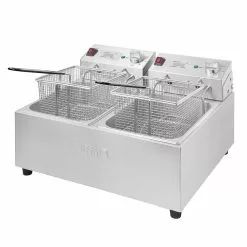 Buffalo Twin Tank Twin Basket 2x5Ltr Countertop Fryer With Timers 2x2.8kW - FC259 -Cooking Equipment shop buffalo twin tank twin basket 2x5ltr countertop fryer with timers 2x2.8kw fc259 104954 p5B35D
