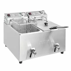 Buffalo Twin Tank Twin Basket 2x8Ltr Countertop Fryer With Timers 2x2.9kW - FC375
