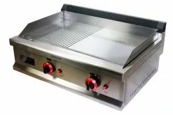 Empire 2 Burner Gas Griddle Half Flat Half Ribbed 650mm Wide - EMP-GD650-RIB