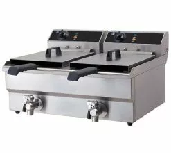 Empire Electric Twin Tank Fryer With Drain Tap - 2 X 12 Litre