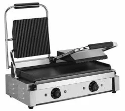 Empire Large Twin Contact Panini Grill Ribbed Top Flat Bottom - EMP-GH813