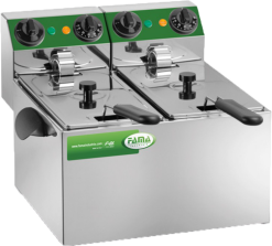 Fama Industrie Fama 4+4 Litre Double Tank Electric Fryer 2Kw X 2 - MFR240