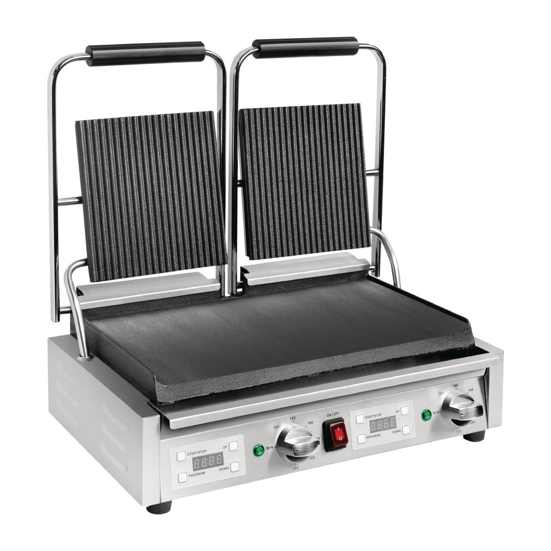 Buffalo Double Ribbed Top Contact Grill - FC385 1 Buffalo Double Ribbed Top Contact Grill - FC385