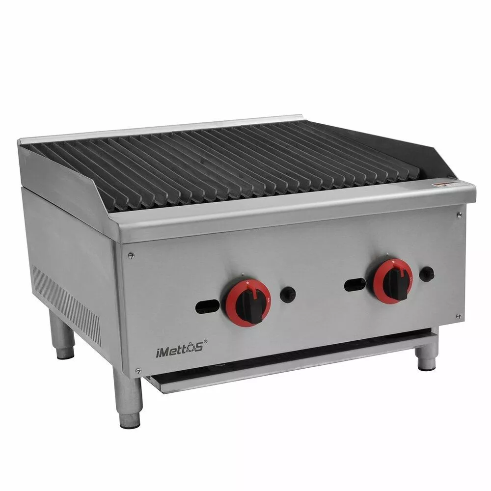 IMettos Charbroiler Gas Countertop Charbroiler 2 Burner - 101055 2 IMettos Charbroiler Gas Countertop Charbroiler 2 Burner - 101055 - Image 2