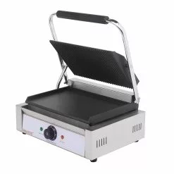 IMettos Contact Grill Large Single / Ribbed Top & Smooth Bottom - 101016