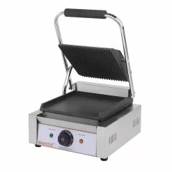 IMettos Contact Grill Single / Ribbed Top & Smooth Bottom - 101013