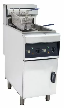 IMettos Electric Twin Tank Free Standing Fryer 2 X 10 Litre Tanks - 101066