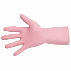 MAPA Vital 115 Liquid-Proof Light-Duty Janitorial Gloves Pink Medium - FA290-M