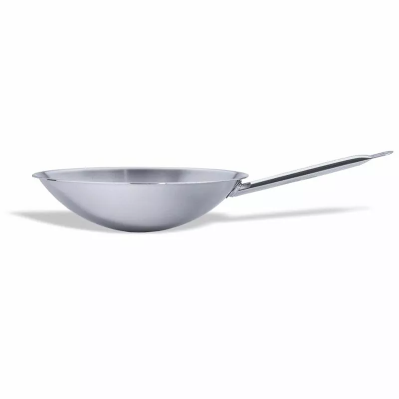 Pujadas Round Base Stainless Steel Wok - 239336 1 Pujadas Round Base Stainless Steel Wok - 239336