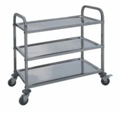 Empire Stainless Steel Large 3 Tier Dining Trolley