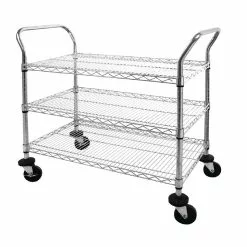 Vogue Chrome 3 Tier Wire Trolley - CC432
